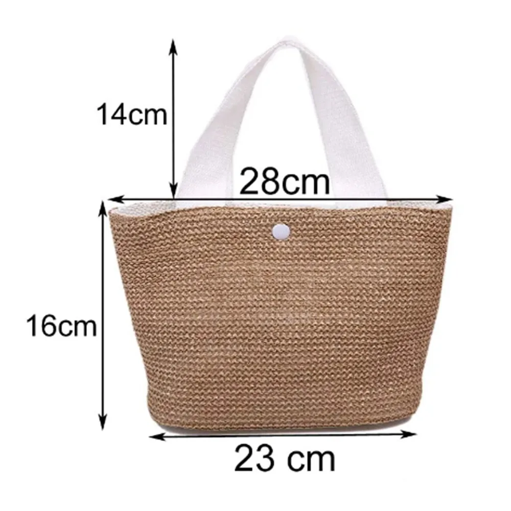 New Custom Name Women\'s Vacation Straw Woven Bag Personalized Retro Straw Tote Bag Girls Seaside Vacation Handbag with Names