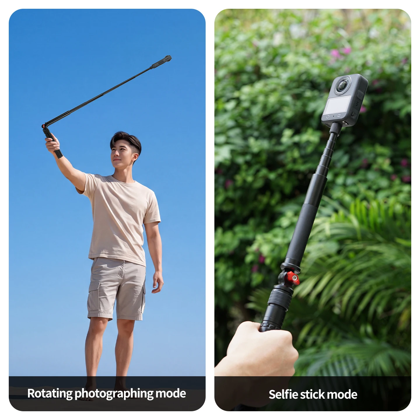 Aluminium-Kamerahalterung Schwenk- und Neigbar ARRI-Ausrüstung Verstellbarer Kugelkopf für DJI Action-Kamera Panorama-Selfie-Stick Stativ Einbeinstativ – Detail 12
