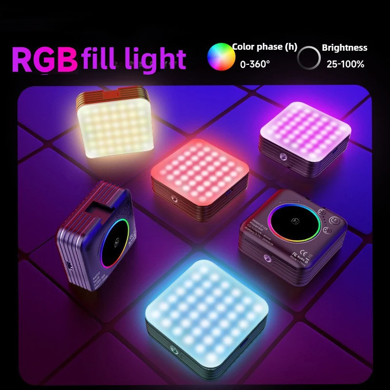 

RGB Video Lights,LED Camera Light 360° Full Color Portable Photography Lighting ,2000mAh CRI 95+ 2500-9000K Dimmable Panel Lamp