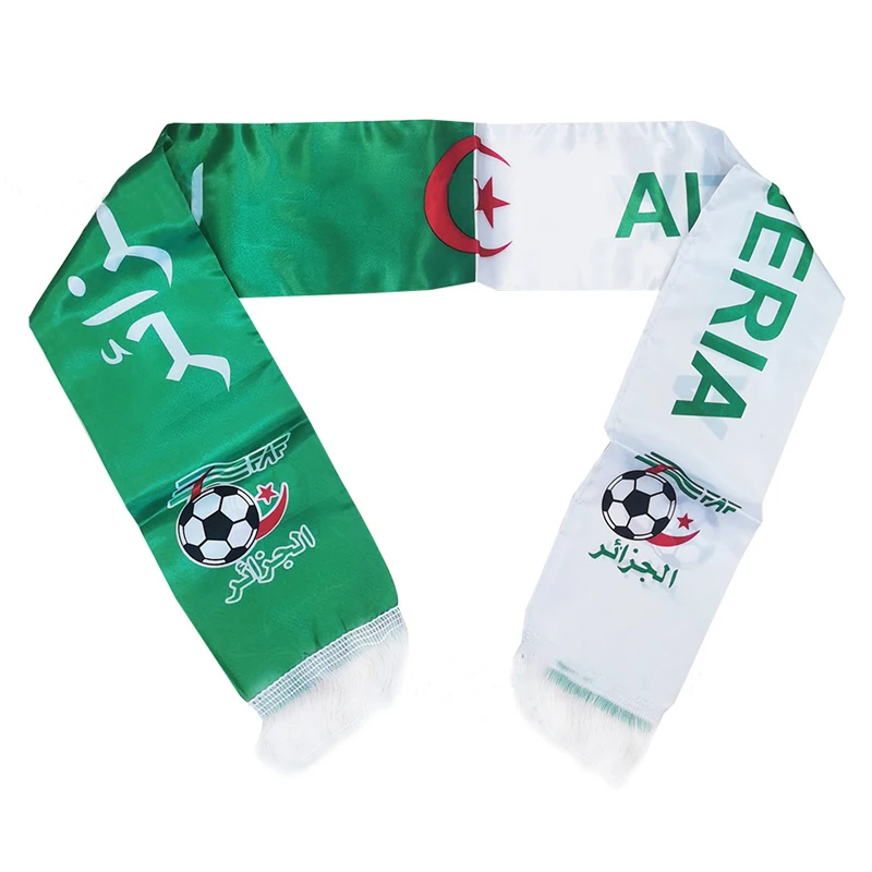 14*130cm   Algeria scarf   Algeria flag Custom Scarf football team Scarf Printing banner