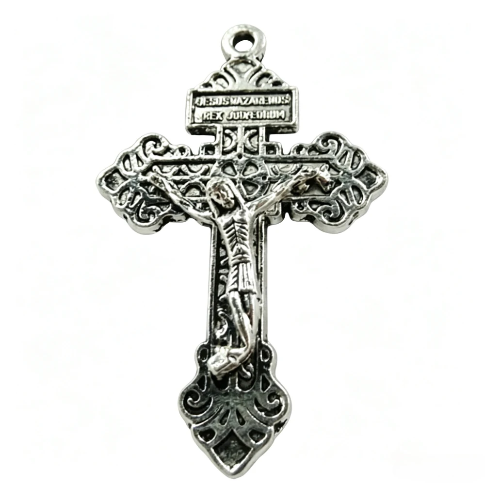 40 Stück antike silberne Farbe Jesus Kreuz Charms Anhänger 56 x 34 mm für Halsketten Ohrringe Schmuckherstellung # 564 – Detail 5