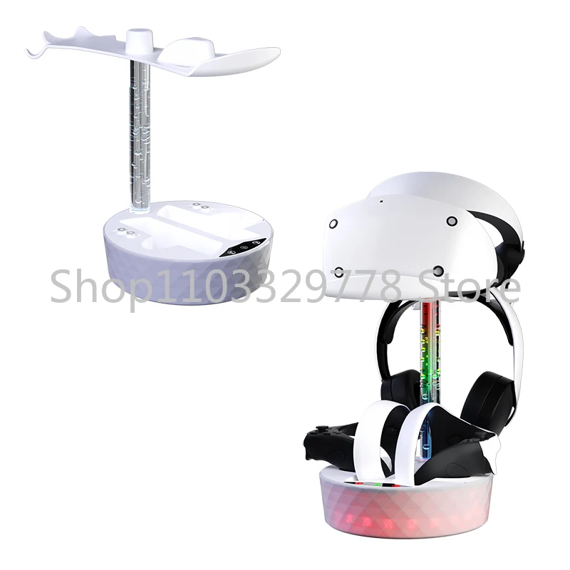 PSVR 2 Controller Charging Station Bracket Storage Holder with RGB Lamp for PS VR 2 Charger