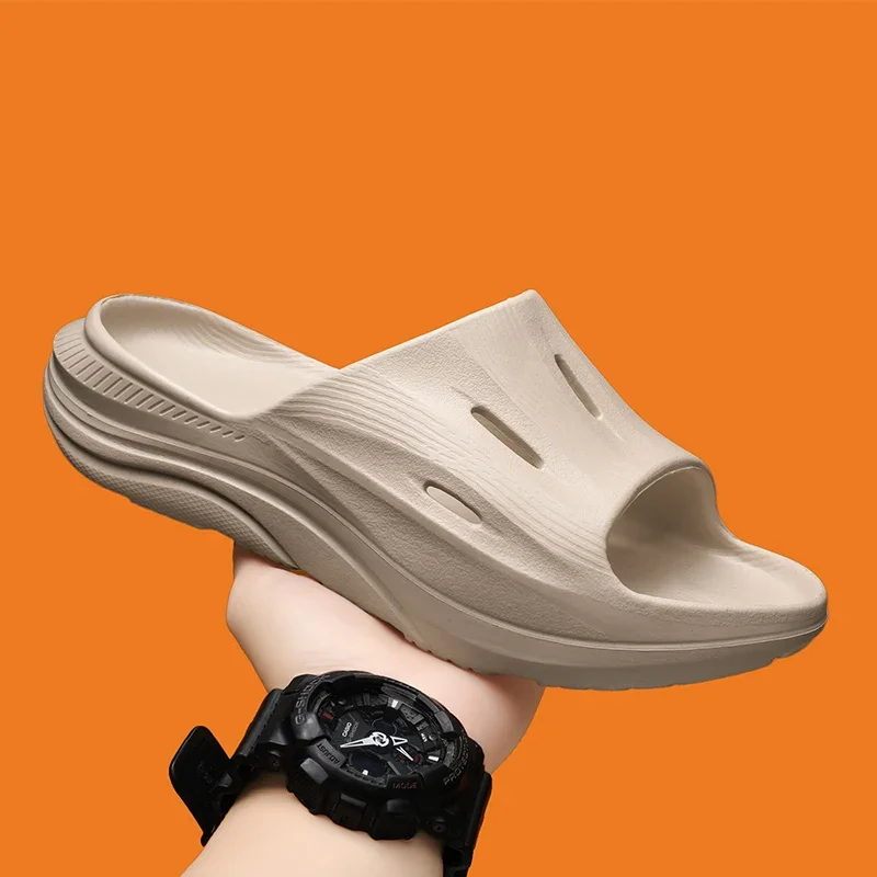 الأولاد موضة صنادل أرضية رياضية غير رسمية 2024 في الهواء الطلق عدم الانزلاق نعال شاطئ الرجال الوجه يتخبط صنادل الحمام