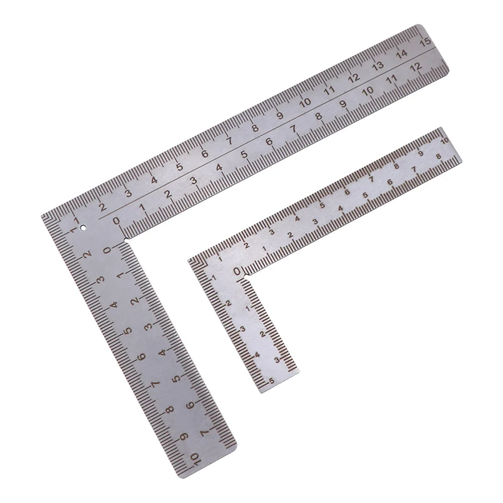 Stainless Steel L Square Ruler Measuring Tool High-Accuracy Metal Ruler Small Frame Double-Sided Mini Ruler Educational