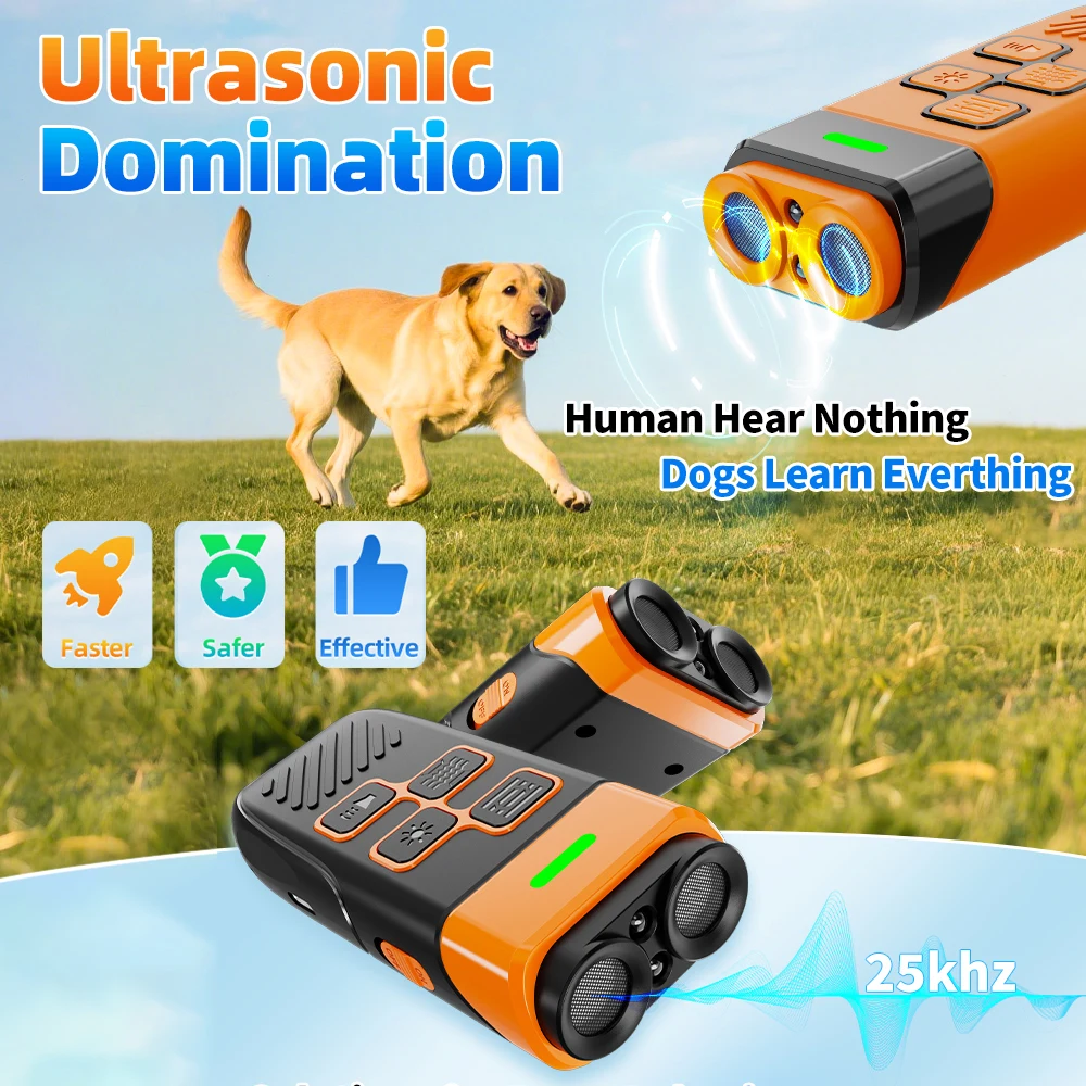K40 Ultrasonic Dog Repeller LED Dog Driver Rechargeable Deterrent Device Anti-Bark Dog Trainer for Outdoor Personal Use