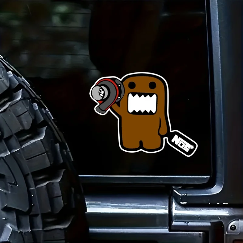 

1 шт., милый коричневый персонаж мультфильма и наклейка на компонент NOS-декор окна автомобиля, самоклеящаяся водонепроницаемая декоративная наклейка