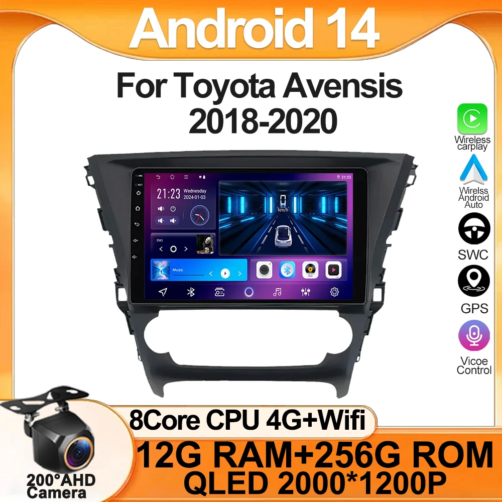 

For Toyota Avensis 2018-2020 Car Radio Player Car Carplay Screen Autoradio Mirror Link Car Intelligent Systems Touch Screen RDS