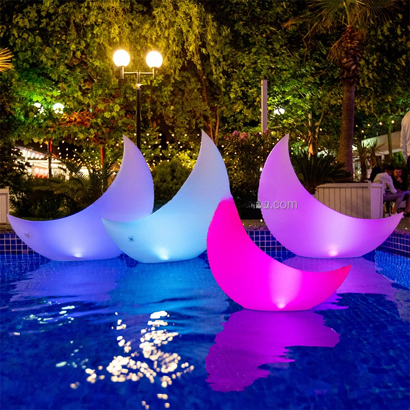 Decoração de festa na piscina luzes flutuantes solares infláveis flutuantes luzes solares da piscina para piscina led lua inflável