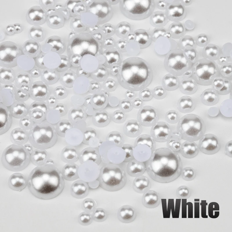 VDD Großhandel 2,5-10mm Mehrfarbige ABS-Imitationsperlen Halbrunde Kunststoffperlen mit Flachem Rücken für DIY-Handwerk und Nagelkunst-Dekoration – Detail 3