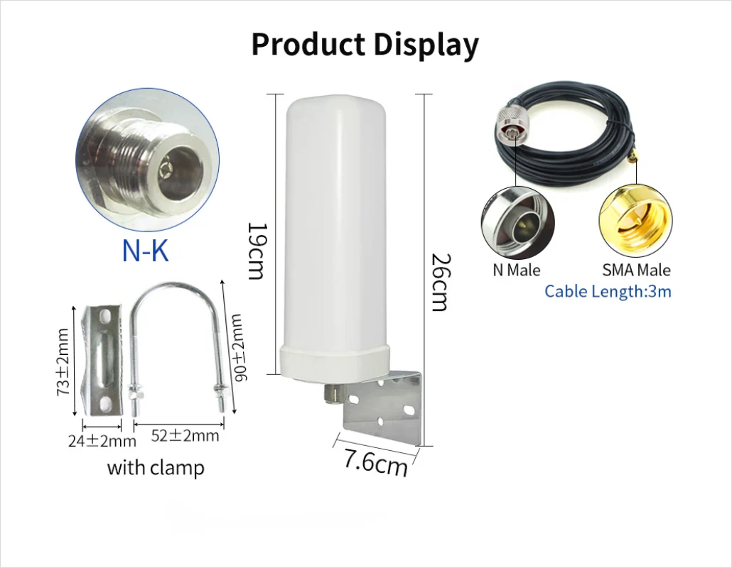 5G Antenne 4G LTE Antennes Externes Large Bande 5.8GHz Antenne pour la Station de Base Routeur Modem Aérienne avec N femelle SMA Mâle