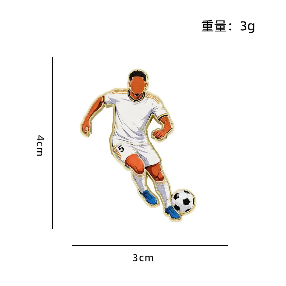 Football Star Enamel Pins 4Pcs Set Soccer Player Brooches Lapel Badges For Backpack Fans Jewelry Gift view 4