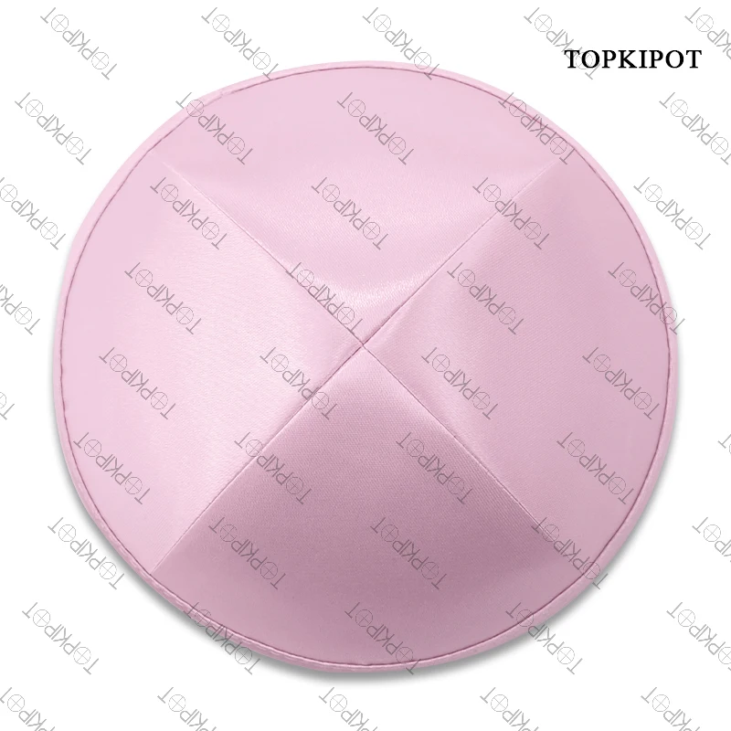 

Bright pink Wholesale Raw Silk Yarmulke Kippa Linen Custom Logo Judaica Hat Bar Mitzvah Kippot Jewish Kippah for Gift.