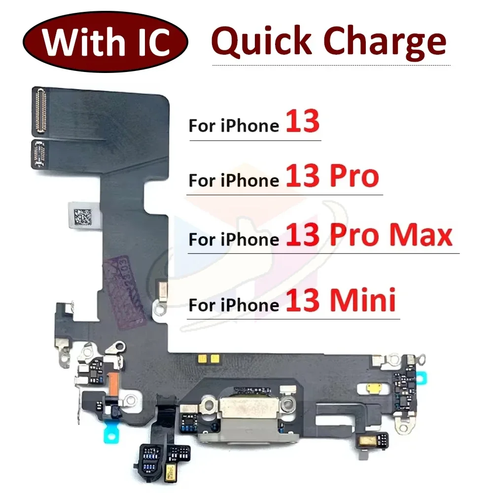 

Charging Port Flex Cable For iPhone 13 13Mini 13Pro 13 Pro Max USB Charger Mic Board Dock Connector Microphone Socket with IC