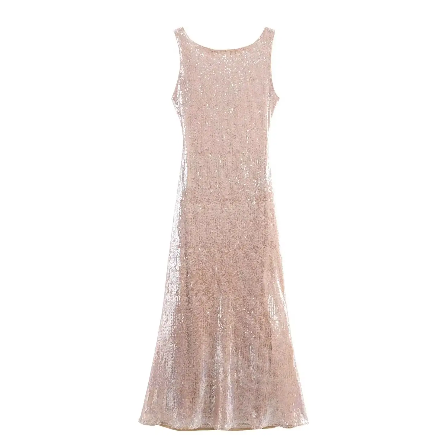 

KONDALA шикарные вечерние сексуальные женские платья 2025 года, элегантное платье-футляр со шнуровкой и открытой спиной, модное платье без рукавов на молнии с блестками, Vestidos