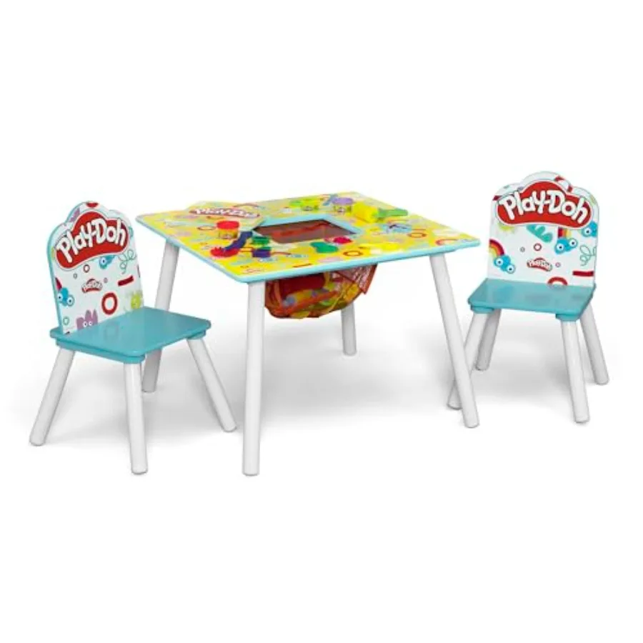 

Набор Delta - стол и 2 стула для Play-Doh, включает 10 баночек Play-Doh различного цвета по 1 унции и 51 аксессуар