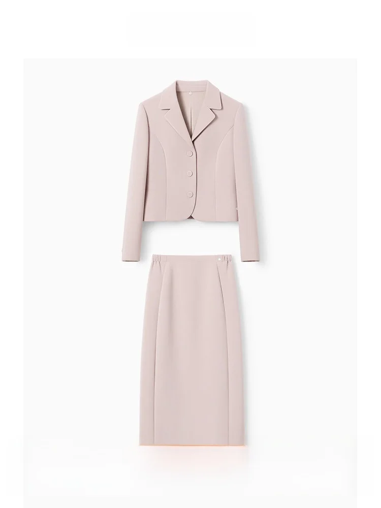 

Костюм женский CVANEA: юбка-карандаш из ацетата с высокой талией и кружевом, весенний повседневный деловой стиль, длинный рукав