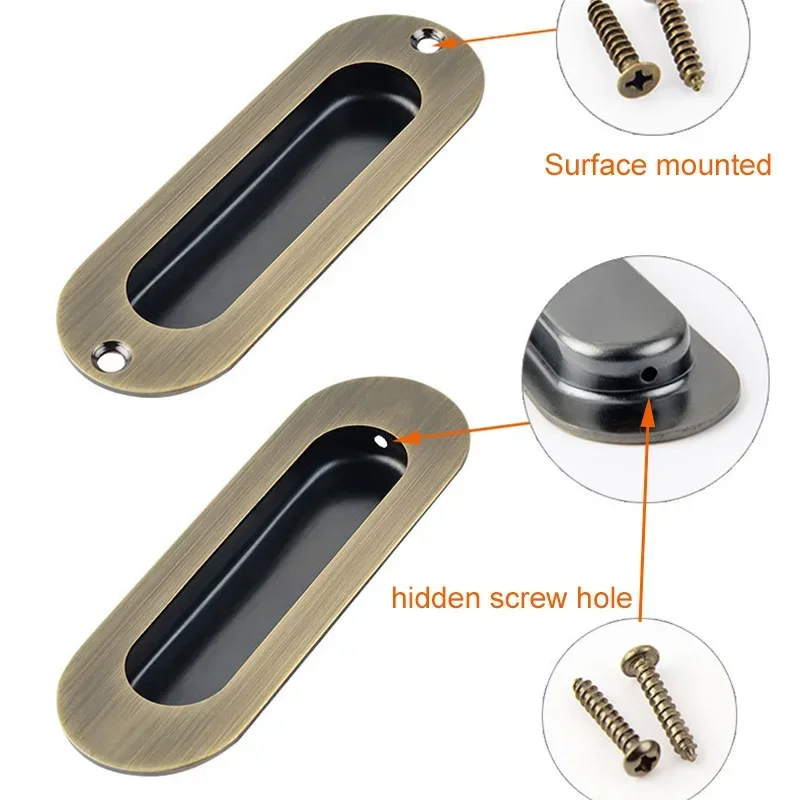 Stainless Steel Hide Embed Handle, Kitchen Sliding Door Knob Cupboard Door Pull Cabinet Drawer Wardrobe Invisible Furniture Pull