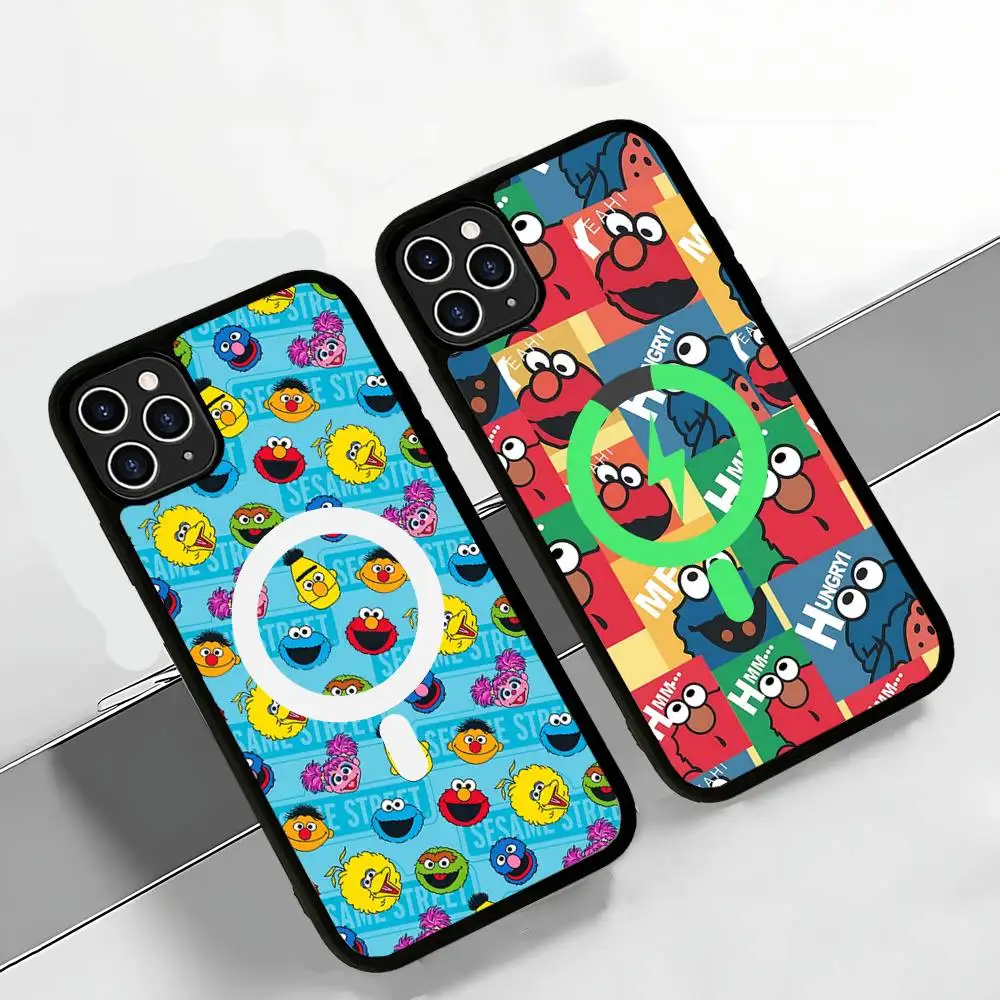 Lovely S-Sesame S-Street Magnetic Case For IPhone 17 16 14 13 12 11 15 Pro Max Plus Wireless Charge Phone Cover