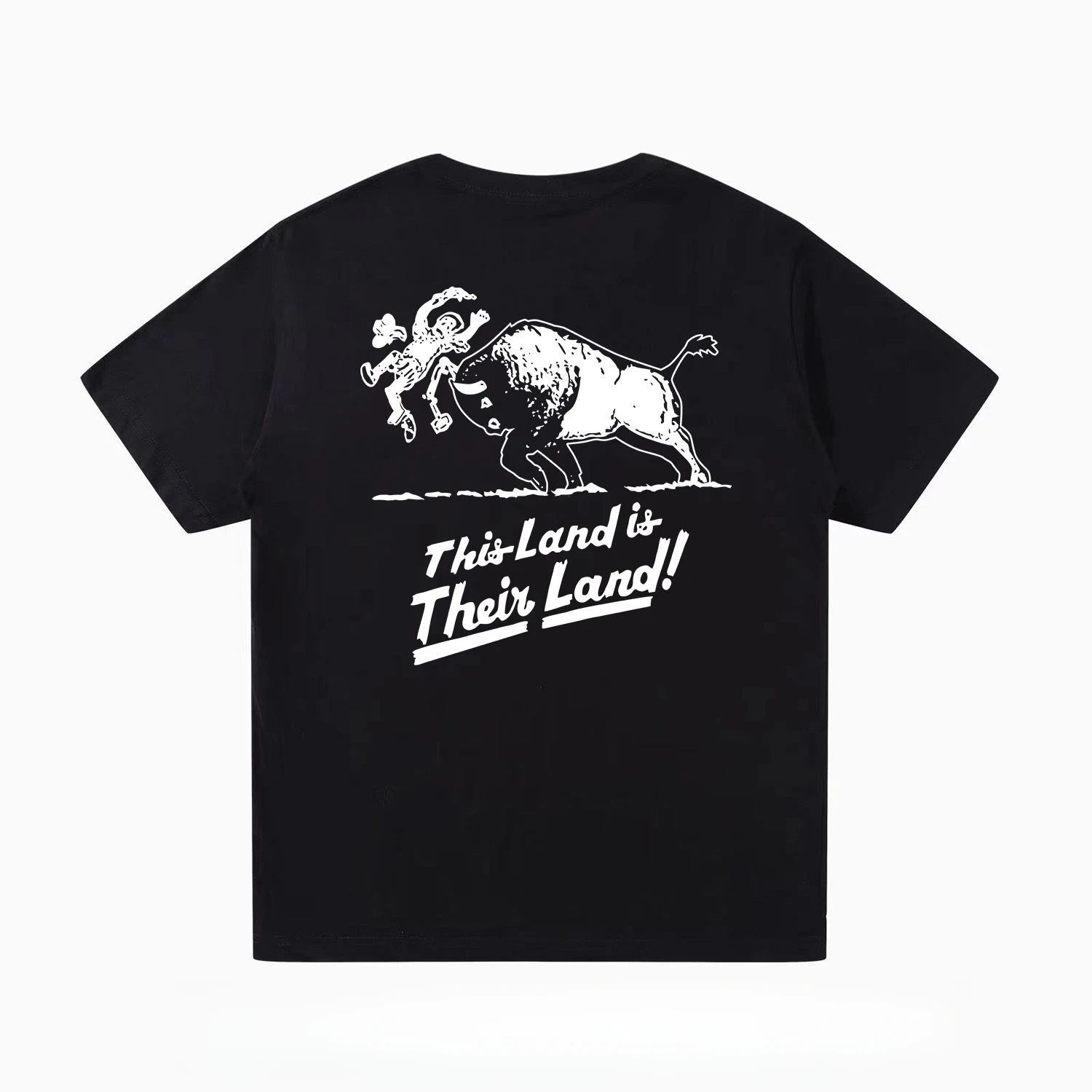 

Hot Selling Trend Brand Classic Outdoor Casual Short Sleeve Free Shackles Bull Print Men's and Women's Loose Round Neck T-shirt