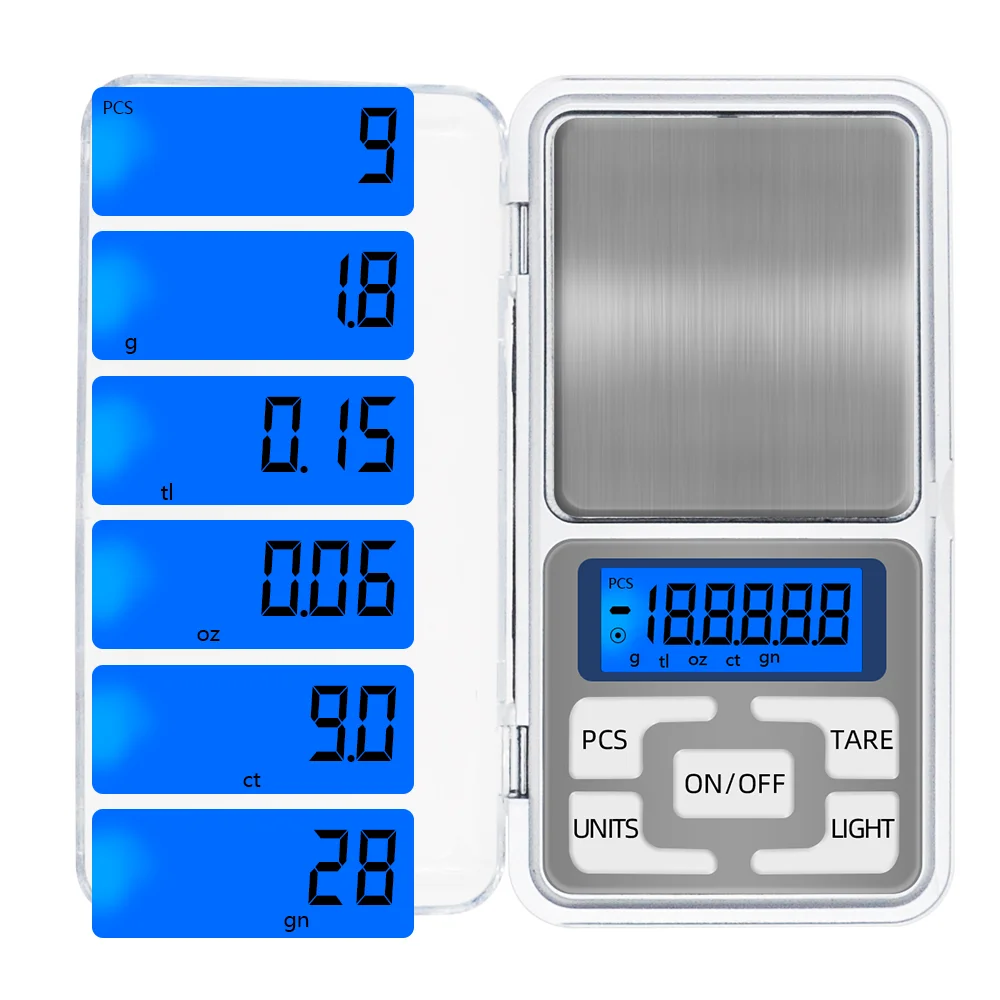 Mini Pocket Scale 100g 200g 300g 500g 1000g Portable Digital Scale Electronic Balance Weight Scale Gold Jewelry Diamond Scales