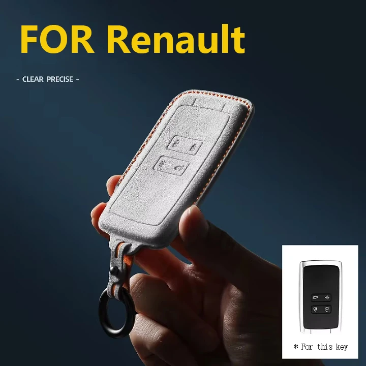 Car Key Case for Renault Dacia Koleos Captur Megane Clio Scenic Talisman Arkana Sandero   Suede Accessories Remote Keychain