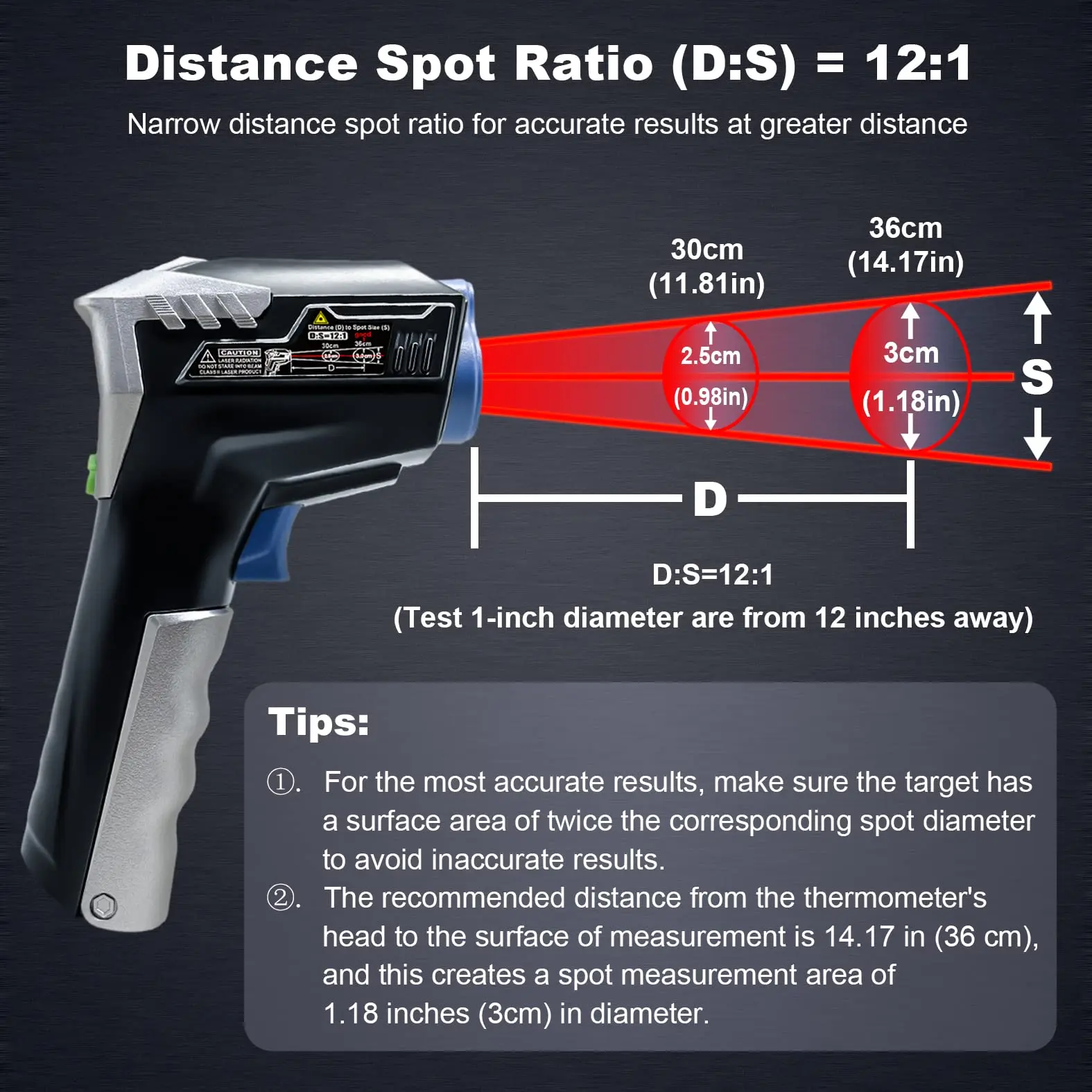 WENMEICE Industrial Electronic Thermometer Non Contact -50~550°C Digital Laser Temperature Meter Infrared Thermometer