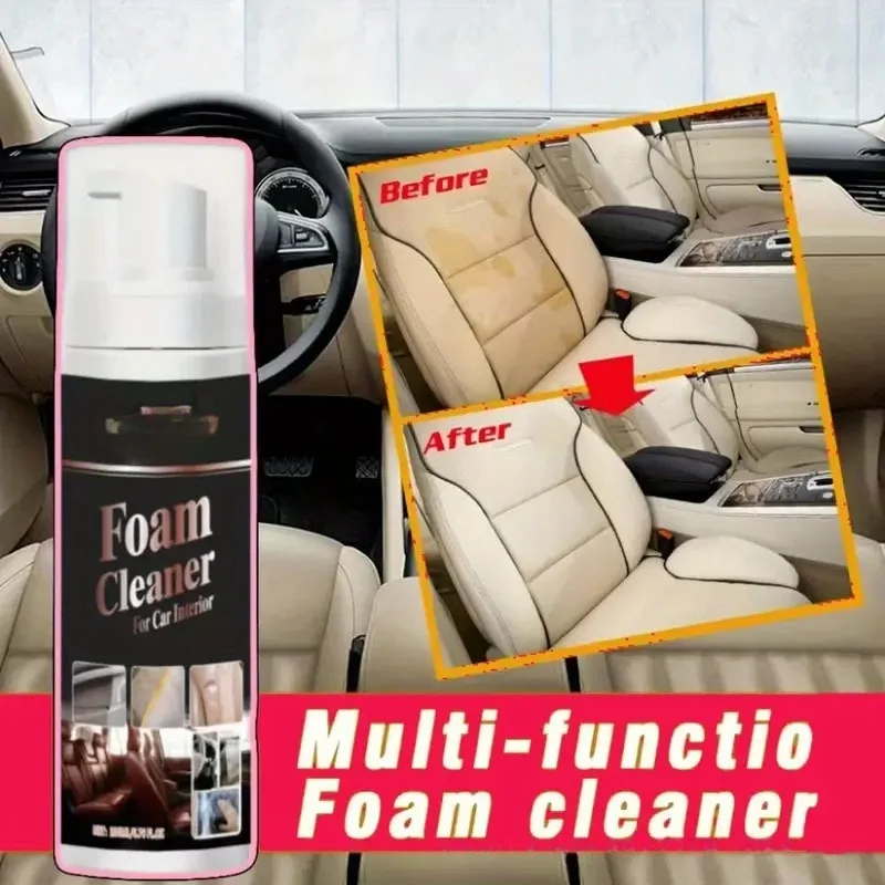 Multifunctional Foam Cleaner Car Interior Stain Removal and Cleaning Leather Seat Home Foam Cleaner Spray Maintenance Wash view 2