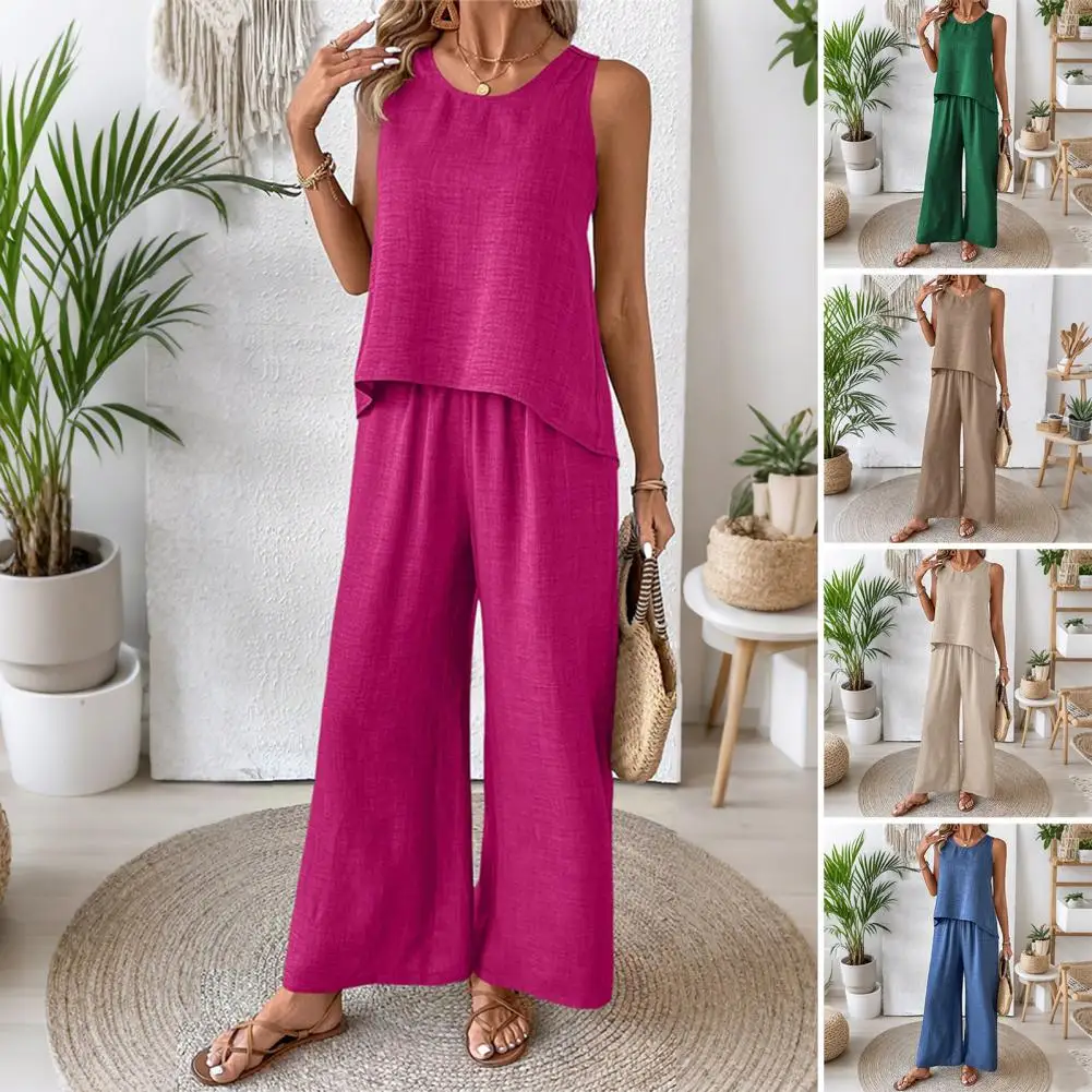 

New Fashion Shirt + Wide Leg Pants Two-piece Sets Women Summer Casual Loose Solid Color Top And Trousers Suit For Women Outfits
