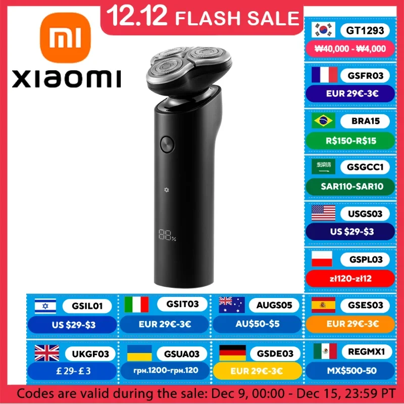 XIAOMI MIJIA S500 Electric Shaver Clipper Triple Blade Trimmer For Men Dry Wet Shaving Washable Beard Hair Cutting Machine Razor