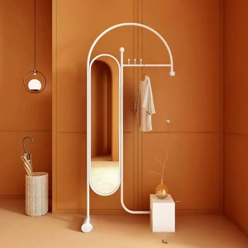 White Minimalist Clothes Rack Floor Hanger Bedroom Modern Standing Clothes Rack Organizer Hotel Perchero De Ropa Furniture Home