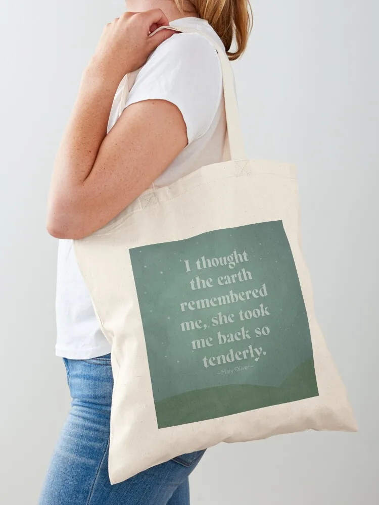

Mary Oliver Quote Print Tote Bag Candy bags Lady bag hand bag ladies shopping bags foldable