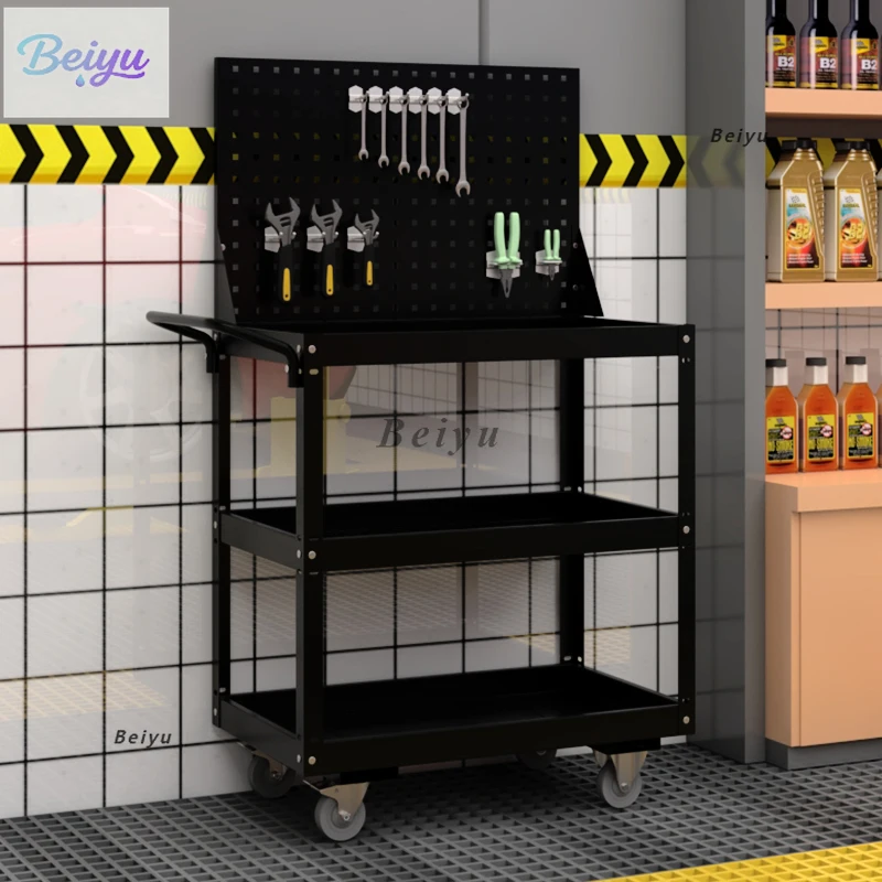 

Тележка для инструментов, авторемонта, многофункциональная тележка для обслуживания мастерской, трехслойный мобильный ремонтный грузовик, грузовик для хранения деталей оборудования