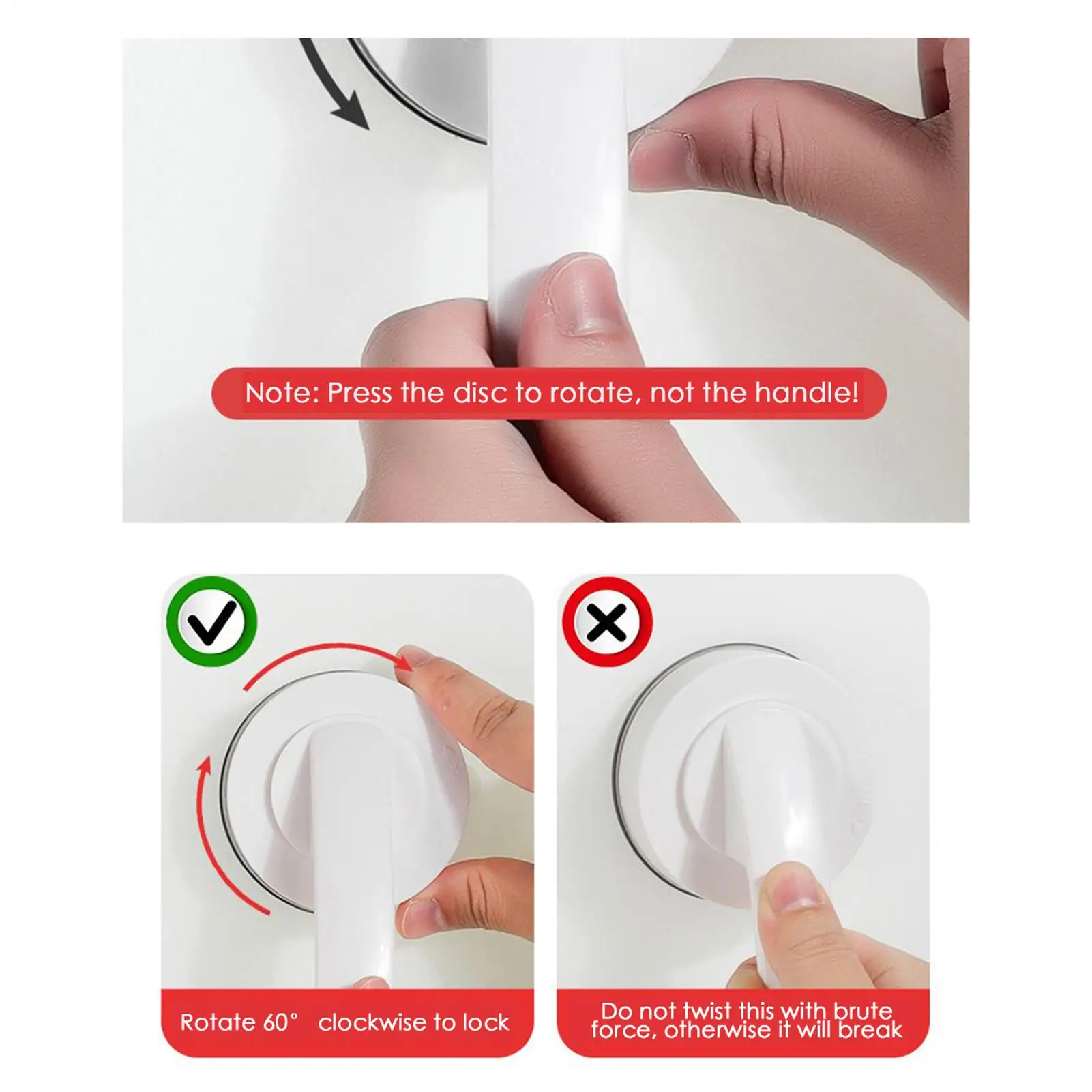 

Suction Cup Handle Glass Door And Window Handles Removable Wall Handrail No Drilling Push Pull Helper Strong Vacuum Grab Puller