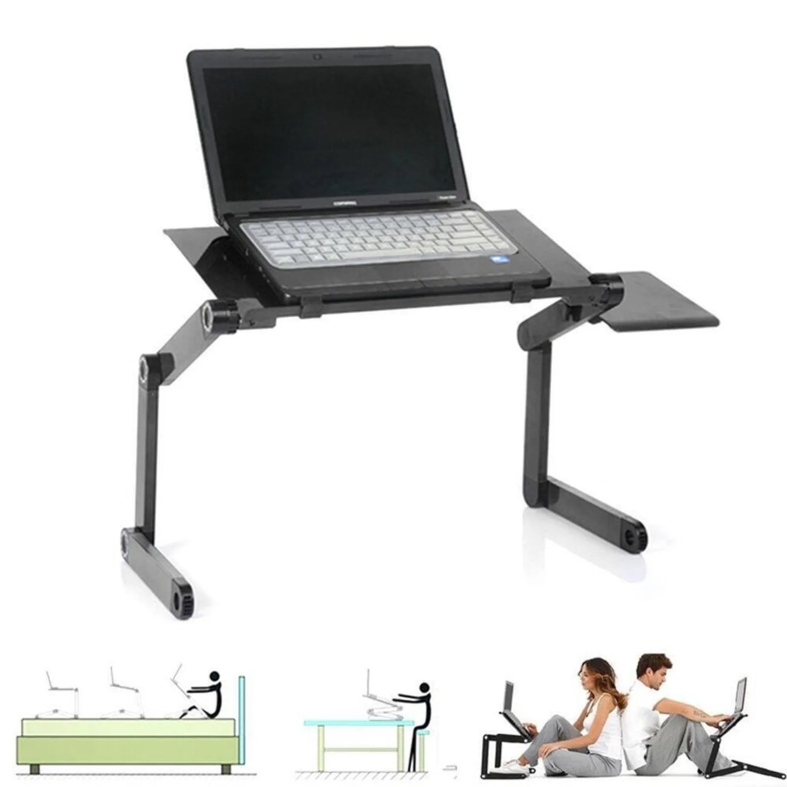 Hot 360°Adjustable Vented Foldable Laptop Notebook PC Table Desk Portable Tray United States