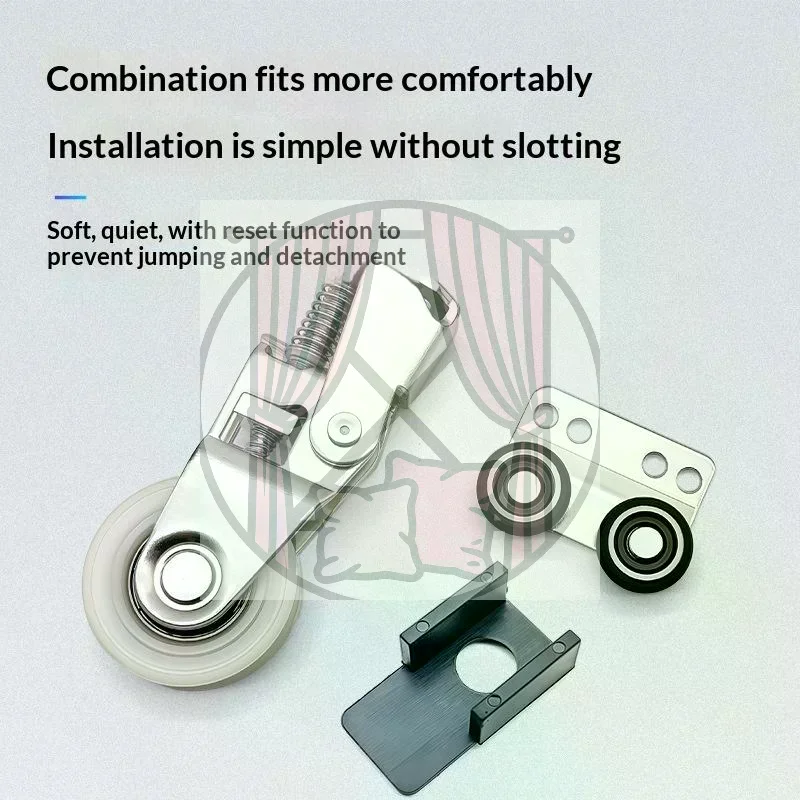 Smooth Silent Sliding Door Wheels Reset Function Wear Corrosion Resistant High Load Bearing Wheels Thickened Hardware Track
