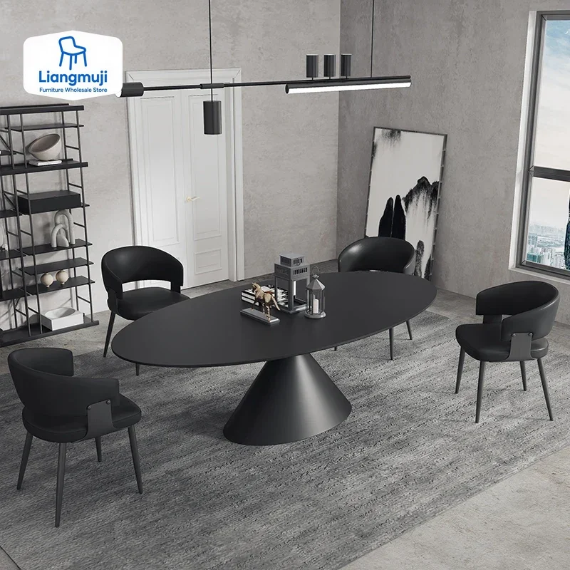 Italian Design Modern Dining Table Party Unique Luxury Black Center Dining Table Living Room Mesas De Jantar Home Furniture