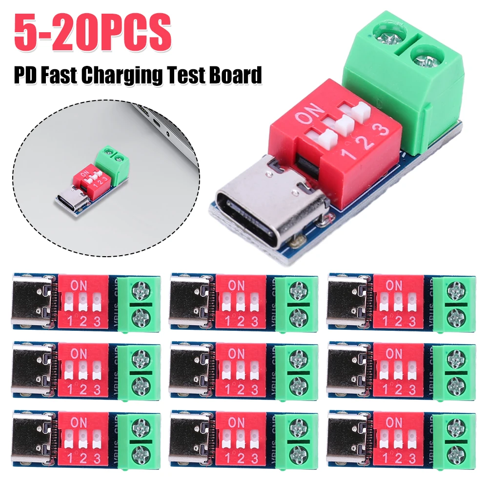 

Модуль триггерной платы PD 5-20 В, регулируемое зарядное устройство, повышающий модуль питания, высокоскоростной источник питания USB Type-C, 100 Вт, аксессуары