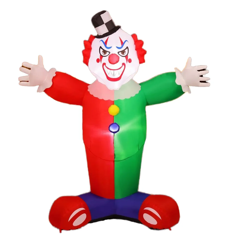 7.2 FT Halloween Clown Inflatables LED Lights Outdoor Yard Garden Decoration for Holiday Parties