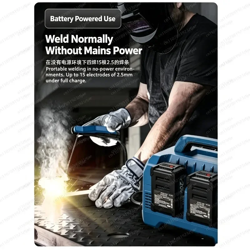 3rd Gen Cordless Lithium Battery Welder, Rechargeable DC/AC Portable MMA Machine for Outdoor Repair