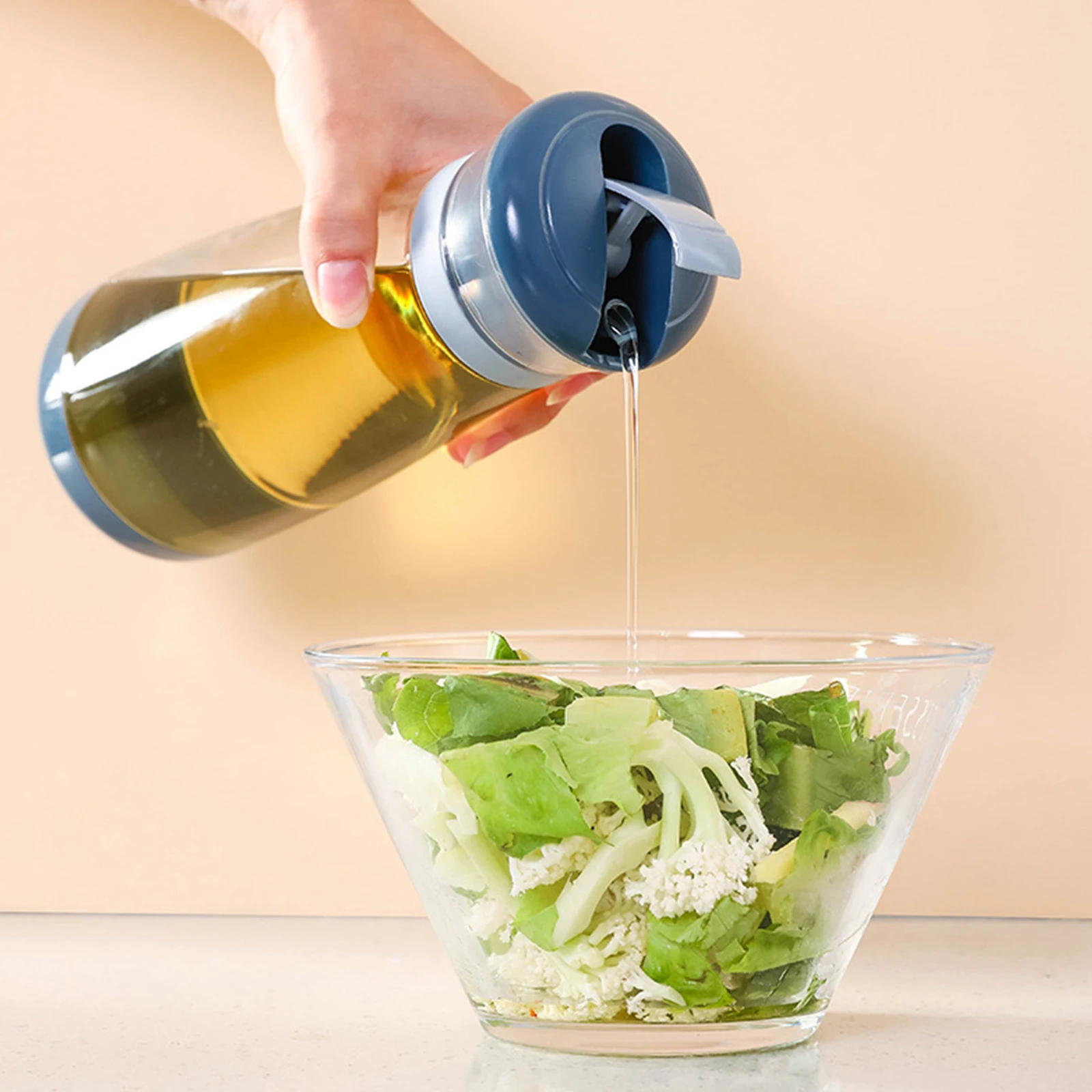 

700ML Kitchen Plastic Oil Vinegar Bottle Soy Sauce Jar Salad Oil Pot Leak-Proof Seasoning Storage Condiment Dispenser Bottle