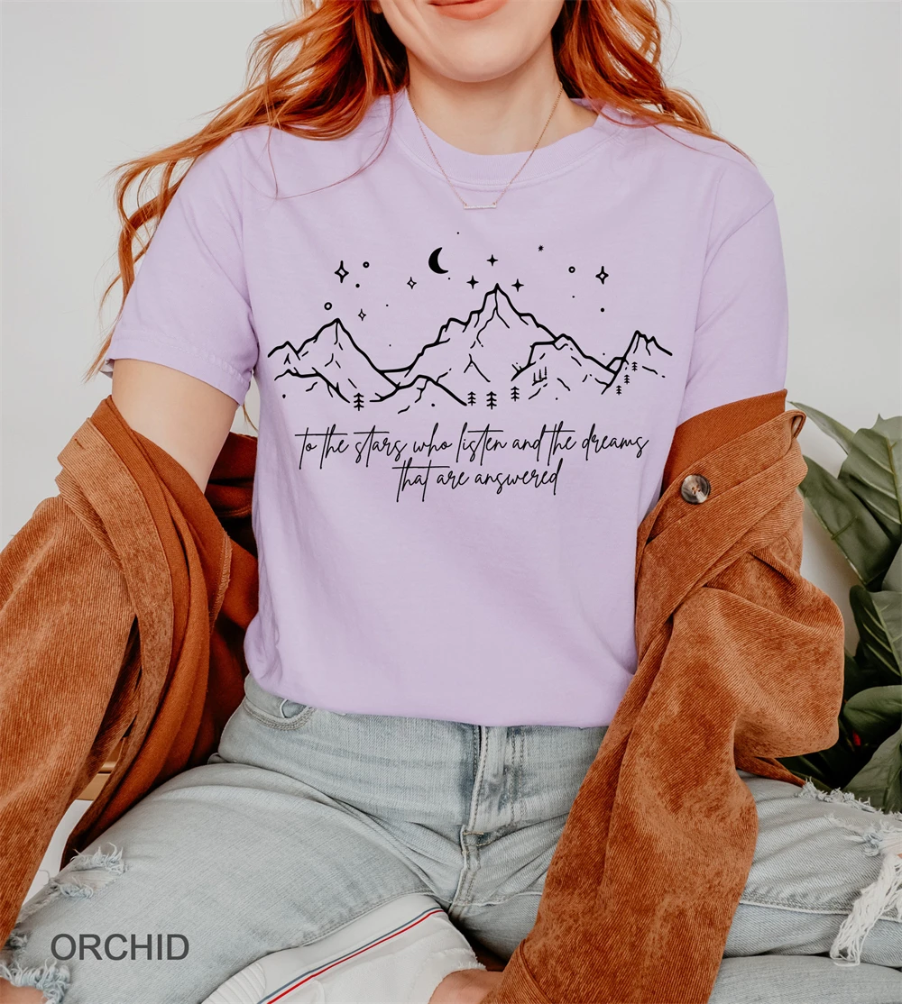 تي شيرت قطني ريترو إلى النجم الذي يستمع النساء ريترو الرابع الجناح تي شيرت مريح Bookish تي شيرت ملابس عصرية