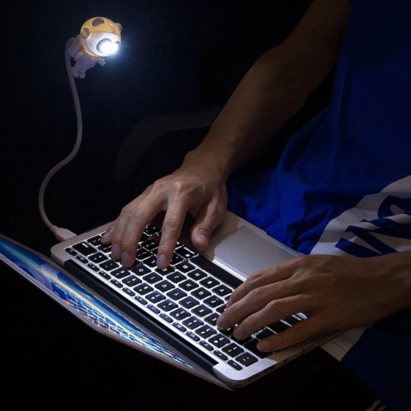 Astronaut Night Light LED Reading Lamp USB Flexible LED Desk Lamp Spaceship Light Cartoon Panda Lamp For Computer Laptop Decor