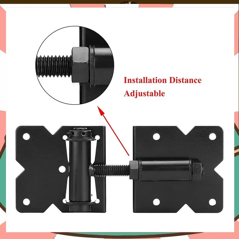 

2 Pack Self Locking Gate Latch Hinges Set Heavy Duty Hardware Hinges For Vinyl And Wood Fence With Installation Screws-[A59T]