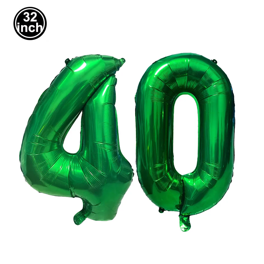Nummer 40 Ballon 40cijferige Ballon Veertig Blauw Figuur Groene Globe 40e Verjaardag Grote Grote Rode Roos Gouden Zwart Kleurrijk 32 inch