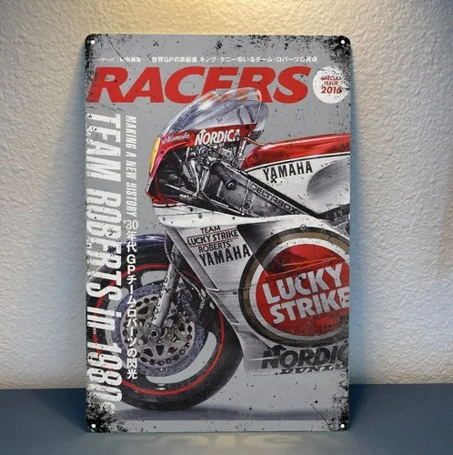 Racers Gp Roberts Motorcycle Metal Poster - Collectable Tin Sign 20x30cm-aluminum