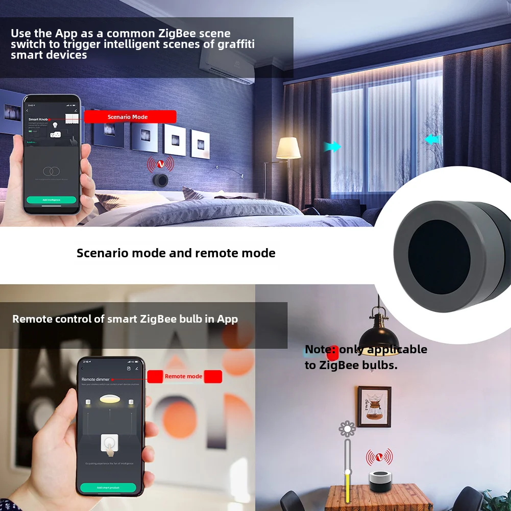 Zigbee Tuya Smart Home Scene Switch App Timing Knob Dimming Random Sticker Scenario Smart Switch