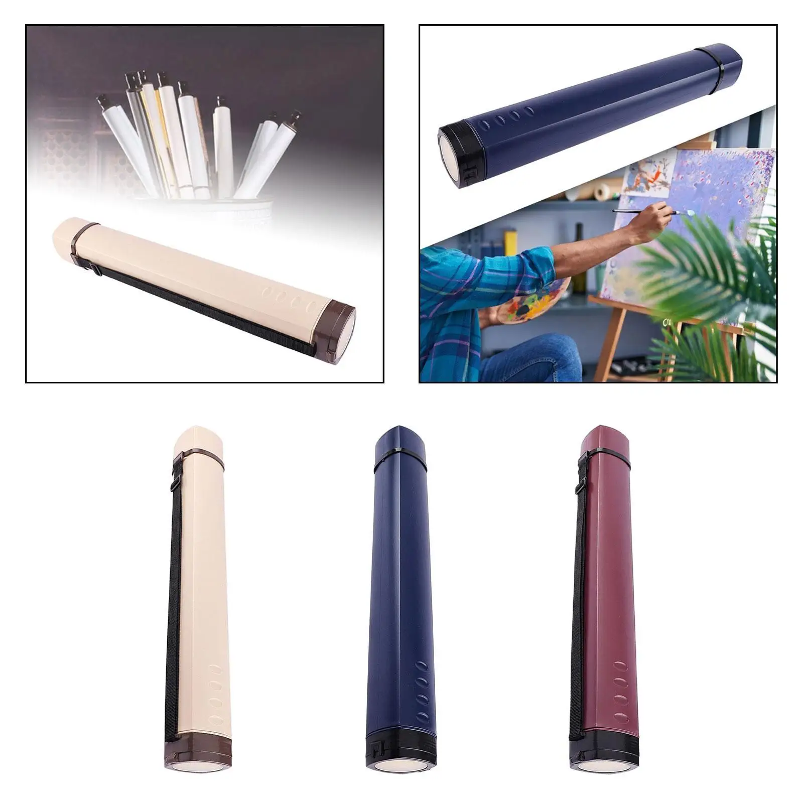 Gambar Tabung Wadah Tabung Dapat Diperluas Tas Jinjing Tabung Poster Multifungsi Tabung Penyimpanan Dokumen untuk S