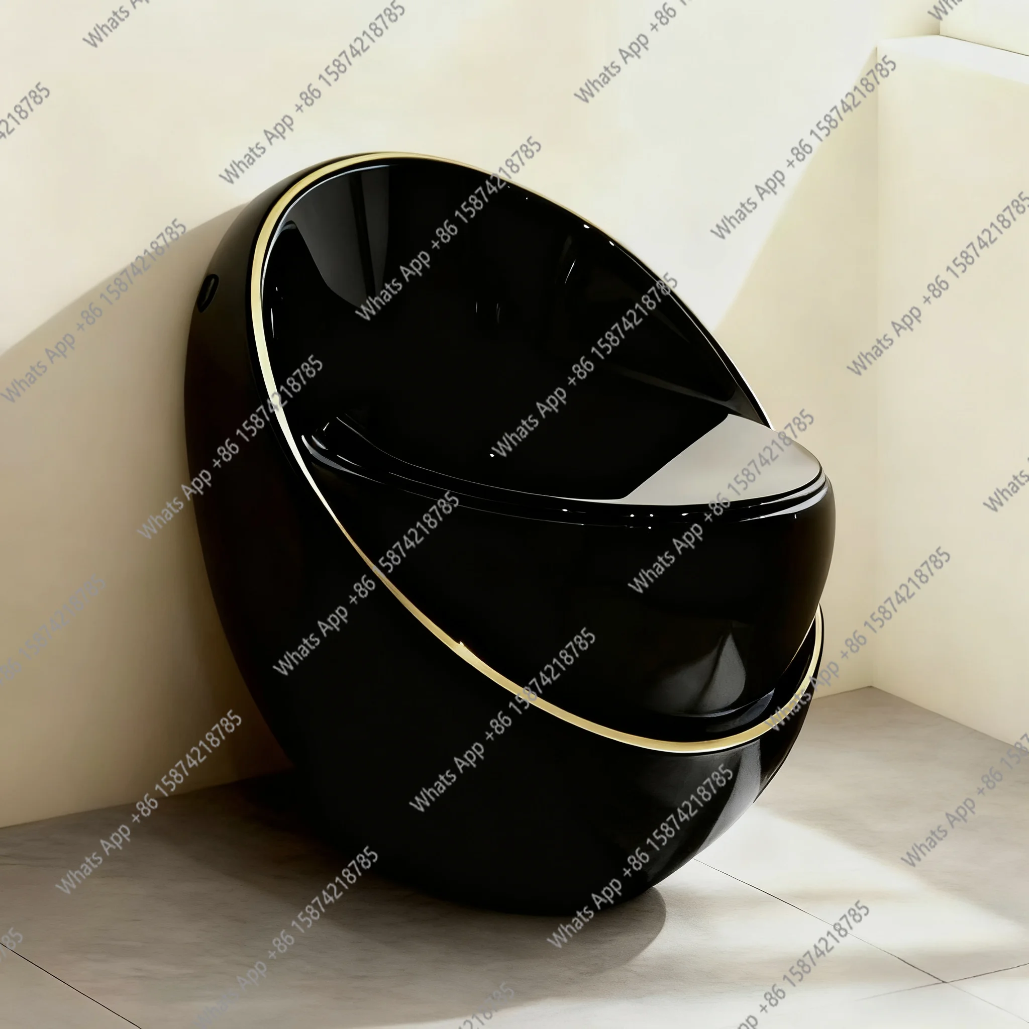 

New color ceramic egg-shaped toilet super swirl siphon creative personalized household water-saving deodorant toilet