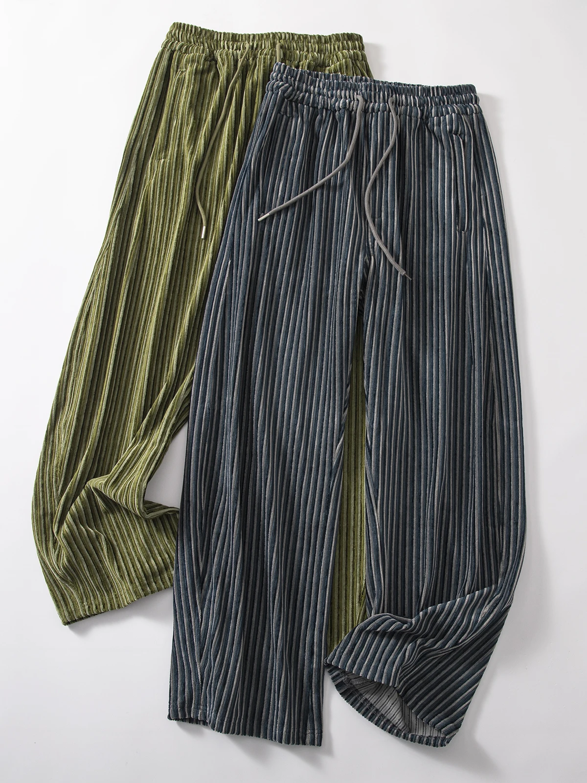 

Loose Fit Straight Leg Corduroy Pants Men Women American Style Casual Loose Wide Leg Drapey Straight Leg Trousers