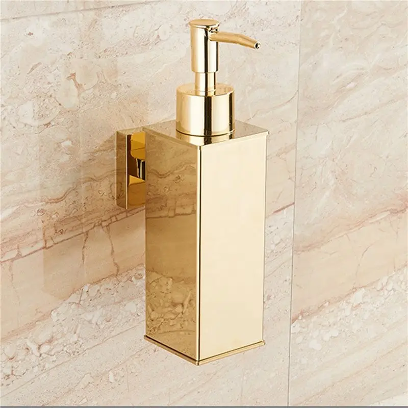 BHTS-2X Liquid Soap Dispenser Bathroom Wall Mounted Gold Shower Gel Detergent Shampoo Bottle For Kitchen Hotel Home